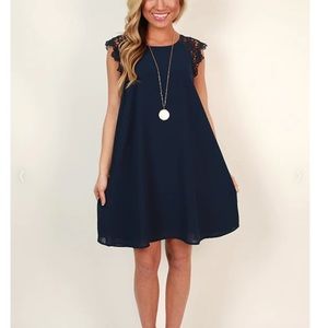 Francesca's ALYA Lace Sleeve Tunic Dress size Medium